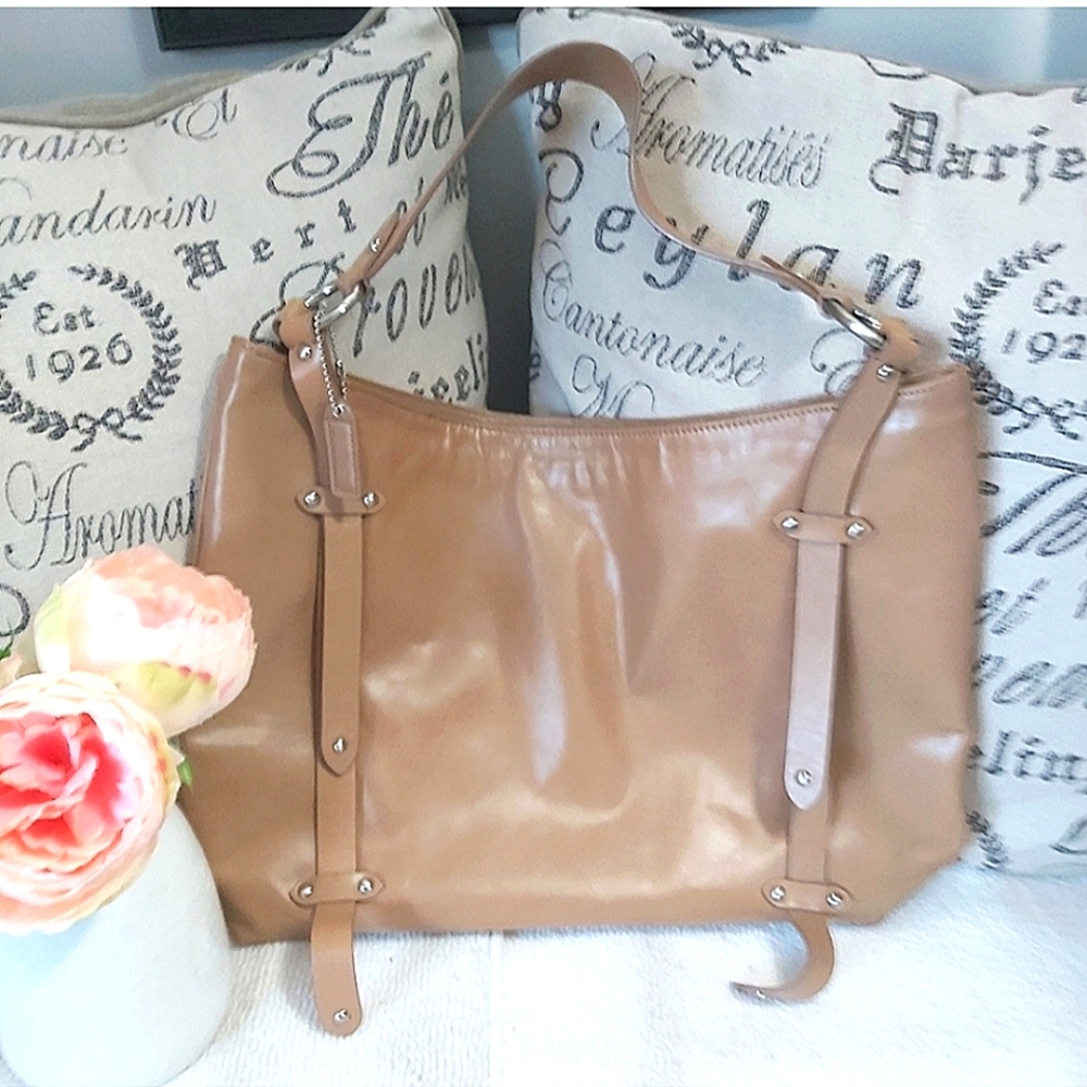 Danier leather tote bag tan neutral minimalist